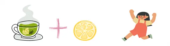 yeşil çay ve limon